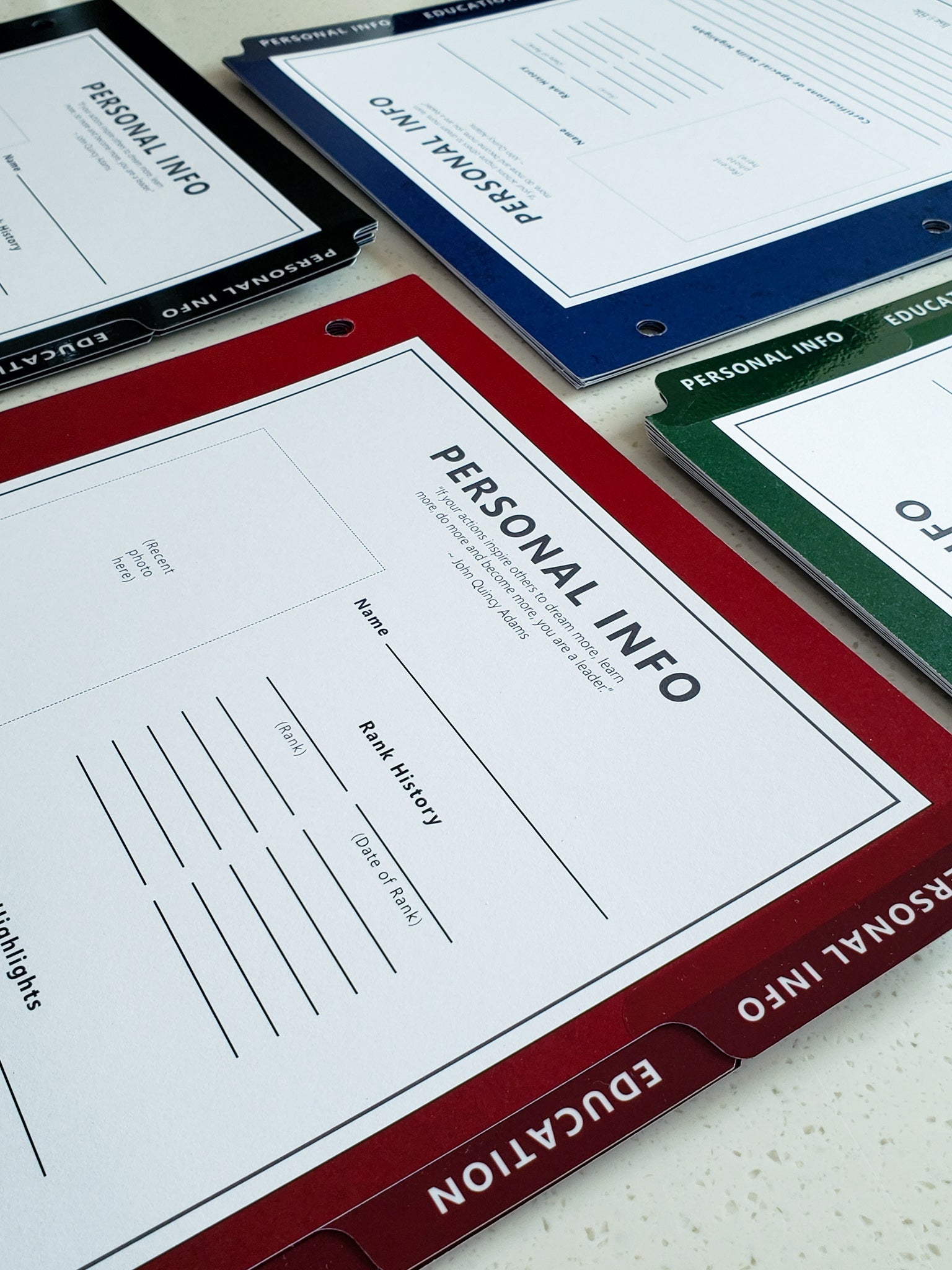 Career Binder for U.S. servicemembers