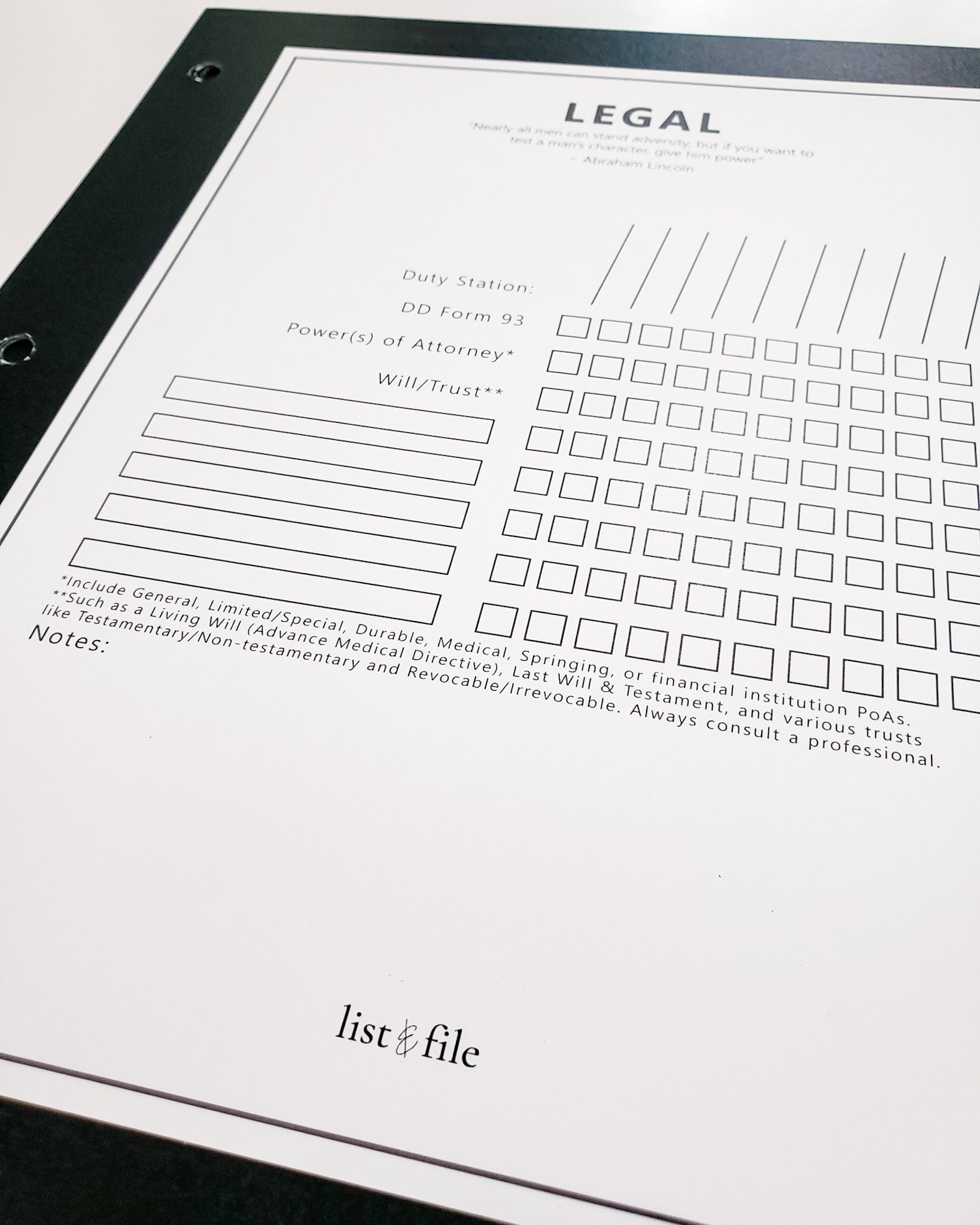 The Career Binder - Black