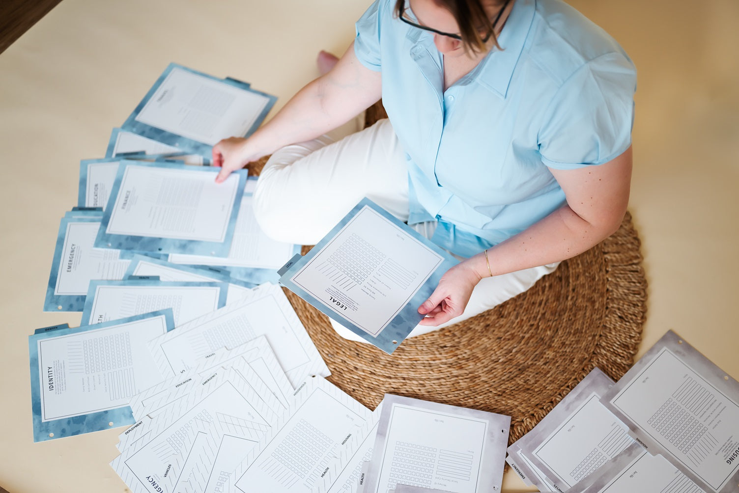 Military spouse with PCS binders