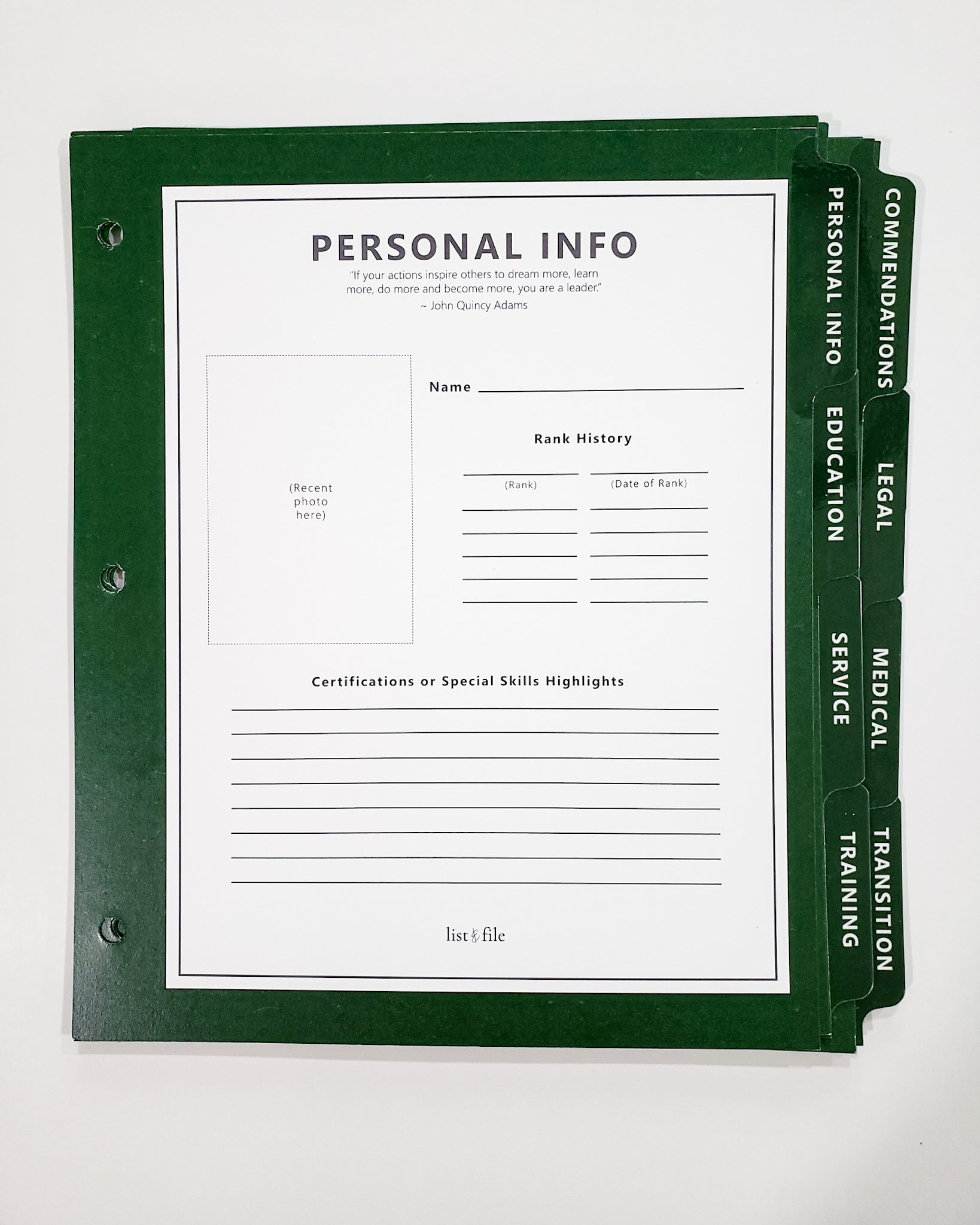 The Career Binder - Green